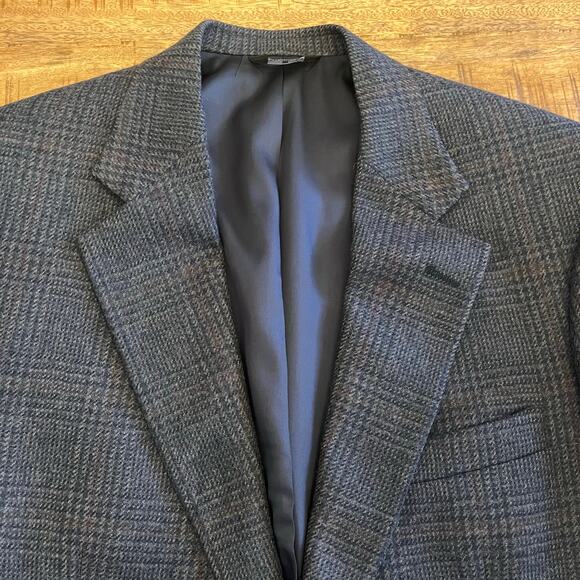 Vintage Chaps Ralph Lauren Wool Blazer Mens 42L Houndstooth Glen Plaid Tweed USA - Picture 4 of 16